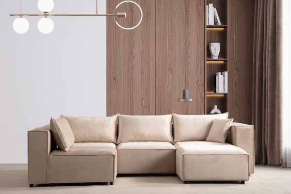 Canapé Elégance Velours Modulable 4+1 Pouf Elégance Modulable